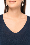 T-shirt col V en lin femme - Réf: NS321 - 100% lin, coupe droite, marque Native Spirit_4