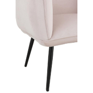 Fauteuil luxe rose clair - structure en métal - revêtement en fibre textile - dimensions L70 x H79 x P60 cm_4