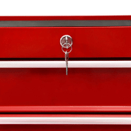 Vidaxl chariot à outils avec 15 tiroirs acier rouge 3056737_4