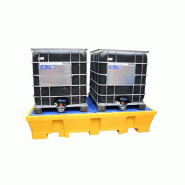 Bac de rétention PE Bi-conteneur 1050 litres + caillebotis - Caillebotis acier galvanisé_4