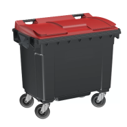 Conteneur latéral 660 L - Fabrication française - PEHD injecté - Normes EN 840 - Roues freinées - Préhension frontale et latérale_4