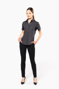 Chemise de travail popeline manches courtes femme - Kariban Réf: K544 - 100% coton, entretien facile_4