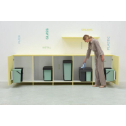 Poubelle encastrable Brabantia Sort & Go Built-in Bin - 10+10+20 Litres - Dark Grey - Tri des déchets caché_4