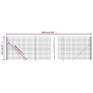 Vidaxl clôture en treillis métallique avec bride anthracite 2,2x10 m 154327_4