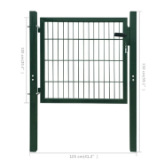 Vidaxl portillon acier vert 105x150 cm 142028_4