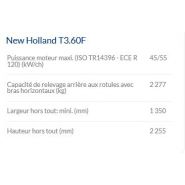 Tracteur agricole compact New Holland T3.60F pour professionnels