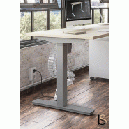 Bureau TRAM avec mémorisation de hauteur - Mobel Linea - 180, Alu, Acacia foncé_4
