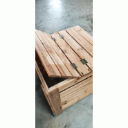Composteur en bois naturel FSC - 74 x 69 x 68 cm, 350 L - Vendu en kit avec socle métal_4
