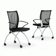 Chaise visiteurs avec assise rabattable Viena - Mobel Linea. - 4 sièges_4