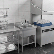 Plonge inox 1 bac avec étagère - P 700 mm -_4