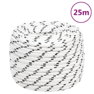 Vidaxl corde de bateau tressé blanc 12 mmx25 m polyester 152775_4
