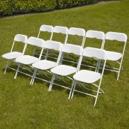 Chaises pliantes de réception - Lot de 10 - Structure acier époxy, assise PEHD, usage intérieur/extérieur_4