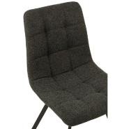 Chaise Milena gris foncé - design moderne en velours avec pieds en métal laqué noir - dimensions 54x86x45 cm_4