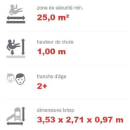 Toboggan avec bac à sable inférieur - Acier inoxydable et PEHD - Référence BT12013 - Conforme EN1176_4