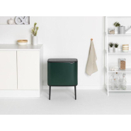 Poubelle Bo Touch Bin Brabantia - 34 litres - Pine Green - 2 compartiments_4