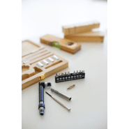 Kit d'outils en métal - 21 pièces avec boîte en bambou naturelle - tournevis et accessoires inclus_4