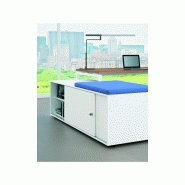 Bureau de direction IDEA+01 - avec retour, caisson 3 tiroirs et coussin - L 180 x Prof. 181.5 x H 72.5 cm_4