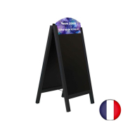 Chevalet stop trottoir - Bois chêne, ardoises amovibles personnalisées - PFN52_4