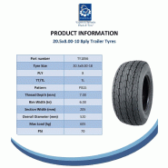 20.5x8.00-10 Pneu remorque 8 plis P815 Road Legal 90M 605kgs 205/65-10 (Lot de 4)_4