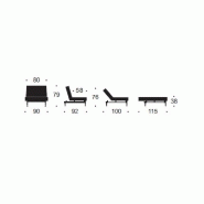 Fauteuil-lit convertible SPLITBACK Styletto - 90x115 cm - Pieds chêne naturel - Tissu Flashtex Dark Grey - Innovation Living_4