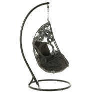 Fauteuil suspendu VANA - Aluminium et roseau noir - Utilisation intérieure et extérieure - Capacité 125 kg_4