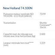 T4.100N Tracteur agricole - New Holland - Puissance maximale 73/99 kW/ch - Cabine VisionView™ et Transmission Dual Command™_4