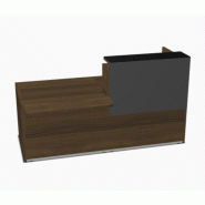 Bureau d'accueil lumineux Tera - MDD - 206, Gris ombre, Gauche, Noyer Canaletto_4