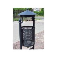 03.033.Ze - Poubelle publique Royal rétro - Zano - 30L avec chapeau protège-pluie_4