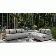 Canapé d'extérieur convertible Buckle-Up - couleur blanc - matelas 2 places en polyester et dralon hydrofuge_4