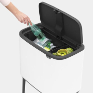 Poubelle Bo Touch Bin - 11 + 23 litres - White - 2 compartiments - 34L - Brabantia_4