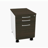 Caisson mobile pour dossiers suspendus - MDD - 3 tiroirs, Wengé_4