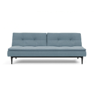Canapé design Dublexo Styletto convertible - lit 115x210 cm - pieds chêne noir - tissu Soft Indigo_4