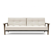 Canapé-lit design Innovation Living Splitback Frej - Convertible 115x210 cm - Chêne fumé et tissu bouclé Off White_4