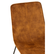 Chaise RATRI en velours ocre - pieds métal noir - style industriel - confortable et chic_4