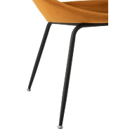 Chaise salle à manger ronde TROE avec trou - modèle rétro ocre - structure métal et tissu_4
