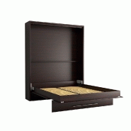 Armoire lit escamotable Mykonos Wengué - Couchage 160x200 cm - Ouverture assistée et design chic_4