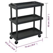 Vidaxl chariot à outils d'atelier 3 niveaux noir 75x37,5x92 cm pp 151828_4