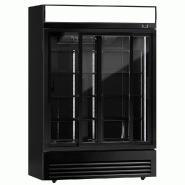 Armoire à boissons noire double portes coulissantes avec canopy - 880L_4
