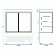 Vitrine réfrigérée 1500 mm - 1400L - double vitrage avec 3 étagères | KTG157W_4