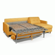 Canapé d'angle Norway - Matelas 16 cm - Système express - Sommier à lattes Renatonisi - Tweed jaune - Fabrication italienne_4
