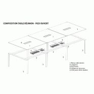 Table de réunion haut de gamme X7 - Officity - Chromé, Blanc, 480_4