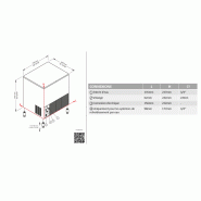 Machine à glaçons pleins 77kg/24h réserve 40kg condenseur air pompe de vidange Brema_4