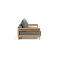 Innovation Living - Canapé design Malloy en chêne - Convertible lit 155x200 cm - Tissu bouclé Ash Grey_4