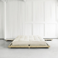 Lit futon Dock Bed - Pin massif laqué naturel - Couchage 160 x 200 cm - Style japonais minimaliste_4