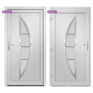 Vidaxl porte d'entrée blanc 88x200 cm pvc 3187861_4