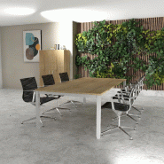 Table de réunion 6-8 personnes Tempo - Mobel Linea - 200, Alu, Chêne veiné_4