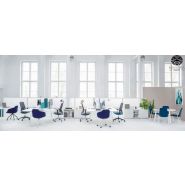 Yan M - Bureau open space avec plateaux coulissants - Mahora - Plateau mélaminé, piétement métal - Dimensions modulables_4