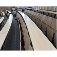 Fauteuil  d'amphithéâtre à piétement latéral avec assise et dossier ergonomique, tablette en contre-plaquéhêtre - NEWTON_4
