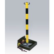 Poteau de signalisation - Direct Signalétique - PVC sur socle 6 kg avec chaîne 2,5 m pour balisage intérieur ou extérieur_4