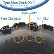 24x10.00-11  24x8.00-11 ATV Quad Tyres 6ply P3128 E-Mark Road Legal (Set of 4)_4